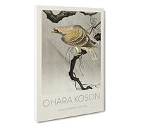 Eagle in The Tree Ohara Koson Canvas Print | Gallery Wrapped 30mm Frame Wall Art | 30x20 inches | Ready to Hang | Asian Animals Picture | Living Room Bedroom Lounge Office