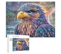 Eagle in Water with Stormy Sky 500 Piece Jigsaw Puzzle for Couples Office Break Relaxation Stress Relief Gift for Anniversary 500 PCS