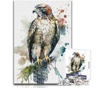 Eagle in Watercolor Adults 1000 Pieces Puzzle Strategic Thinking Learning Game Ideal Meaningful Gift for Any Event Size 38x26cm