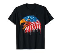 Eagle - Independence - USA Flag - America Value Graphic T-Shirt, Men, Black, S