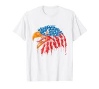 Eagle - Independence - USA Flag - America Value Graphic T-Shirt, Men, White, S