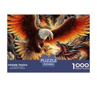 Eagle Jigsaw for Adults Teens: Eagle And Dragon in Fiery Clash Educational Game for Wall Decoration And Gifts 38x26cm/1000pcs