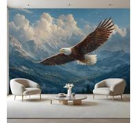 Eagle Kids Room Canvas Peel and Stick Wall Mural Alpine Forest Large Removable Self-Adhesive Wallpaper Decor for Nursery Boy Girl Bedroom 400x280 cm