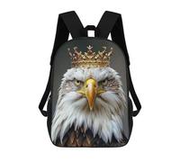 Eagle King Backpack, 3D Printed School Bag, School Lunch Bag, Travel Backpack, Friends Backpack, School Backpack for Girls And Boys 17inch
