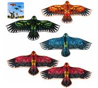 Eagle Kites Set Large 1.2m Bird Kites with String Outdoor Flying Toys Easy to Assemble Kite Bundle for Kids Adults Beach Park Assorted Colours with 30m Line - 5x Random
