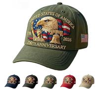 Eagle & Liberty - United States 250th Anniversary Hat, Retro Style, Adjustable Eagle Image Hat, Suitable for Both Men and Women to Wear (Green)