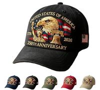 Eagle & Liberty - United States 250th Anniversary Hat, Retro Style, Adjustable Eagle Image Hat, Suitable for Both Men and Women to Wear (Black)
