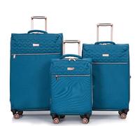 Eagle Light Weight Skyper Collection Expandable Suitcase Travel Flight Cargo Trolley Bag Case (Teal Blue, Cabin)