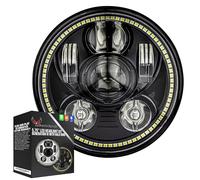 Eagle Lights 8900BG3H-SCOUT Indian Scout Motorcycle LED Headlight with White Halo Ring, Fits 2015+ Scout 60, Scout and Scout Bobber, Black