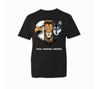 Eagle Lion Wolf Focus Discipline Execution T Shirt - Motivational Animal Power Graphic Tee for Men Women (Black, XL Years)