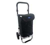 Eagle London Shopping Trolley, Folding Handle Trolley on Wheels with Durable Bag and Foldable Design, Max Capacity 25kg, 45L, Push/Pull, Sold in 3 Colors (Black)