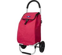 Eagle London Shopping Trolley, Folding Trolley on Wheels with Durable Bag and Foldable Design, Max Capacity 25kg, 35L, Push/Pull (Red)