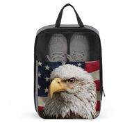 Eagle Looking Ahead and The American Flag Shoe Bag for Travel Daily Use Anti-dust Storage Carrier Golf Shoe Pouch