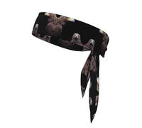 Eagle Looking Back Sweat-Absorbing Sports Headband, Non-Slip and Adjustable, Running, Basketball, Yoga Sports Headband
