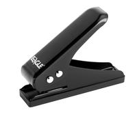 Eagle Low Force 1 Hole Punch, Single Hole Punch, Paper Punch, 1/4-Inch Hole, 12 Sheets Capacity, Metal, Black