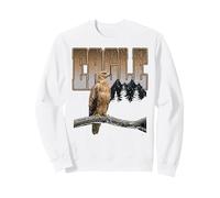 EAGLE majestic bird of prey golden Eagles ruling the skies Sweatshirt, Adult Unisex, White, Large