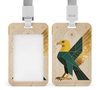 Eagle Medieval Style Id Badge Holder Retractable Badge Holders Heavy Duty Plastic Id Card Holder with Lanyard Waterproof Name Tag Sleeve for Nurses, Teachers, Office Professionals