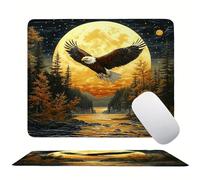 Eagle Moon Mouse Mat 20 x 15 cm Ultra Thin, with Stitched Edges Office Mouse Pad, Non-Slip Rubber Base, Waterproof & Washable, Home Desk Accessories, Aesthetic with Design Mousepad 200x150mm s0z-8