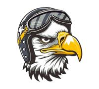 Eagle Motorbike Stickers - 2 Retro Motorcycle Stickers | Creative Scratch Car Stickers | Motorbike Helmet Stickers | Decorative Cartoon Decals for Motorcycle Skateboard Laptop