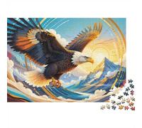 Eagle Mountain Sun 1000pcs Mini Puzzle For Family Birthday Gift | 38x26cm Cardboard Living Room Decor Durable Structure Birthday Gift Stress Relief