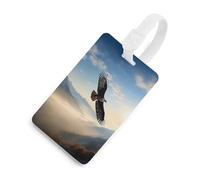 Eagle Mountains Luggage Tag Travel Essentials TPU Bag Tag Personalized Luggage Tags Holder Name Id Identifiers Card with Black Lanyard for Suitcase Backpack Toolbox