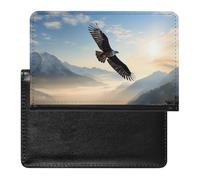 Eagle Mountains Passport Holder Cover Secure Travel Wallet PU Leather Credit Cards Passport Organizer Bag for Women Men, white, One Size, Modern