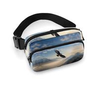 Eagle Mountains Printed Fanny Pack Fanny Packs for Women Men,Crossbody Bag Large Chest Bag with Adjustable Strap for Outdoors Workout Traveling Casual Running, Eagle Mountains, 20x13cm
