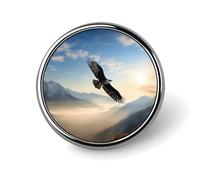 Eagle Mountains Round Badge Personalized Metal Lapel Pin Badges Fit Clothing Bags Hat Humorous Printed Brooch Badge Party Decorations Accessories for Men Women