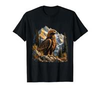 Eagle, Mountains, Wilderness Nature Value Graphic T-Shirt, Men, Black, S