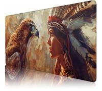 Eagle Mouse Pad 900 x 400 x 3 mm Extended Large Mouse Mat, Keyboard Mousemat, Desk Mat Workspace Decor with Anti-Slip Base & Anti-Fray Edges, Waterproof Desk Accessories for Work (Indian) L-x8550