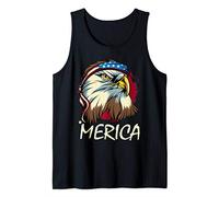 Eagle Mullet Merica Gift Men 4th of July American Flag USA Tank Top