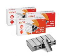 Eagle No.10 Mini Premium Staples for #10 Staplers, 1000 pcs Per Box, Pack of 3 Boxes, 3000 pcs in Total, Silver