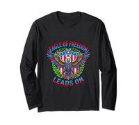 Eagle of Freedom Leads On Patriotic Emblem Long Sleeve T-Shirt