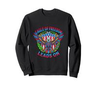 Eagle of Freedom Leads On Patriotic Emblem Sweatshirt
