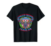 Eagle of Freedom Leads On Patriotic Emblem T-Shirt