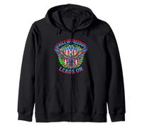 Eagle of Freedom Leads On Patriotic Emblem Zip Hoodie