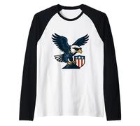 Eagle of Valor American Strength and Spirit of Freedom Raglan Baseball Tee