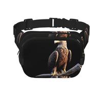 Eagle on a branch Pattern trendy fashionable waist bag, unisex travel sports messenger bag