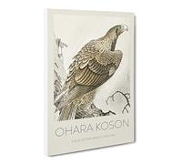 Eagle On A Tree Branch By Ohara Koson Canvas Print | Gallery Wrapped 30mm Frame Wall Art | 20x14 inches | Ready to Hang | Asian Animals Picture | Living Room Bedroom Lounge Office