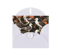 Eagle On The Branch Print Blank Greeting Cards, Love Buttons, Pearl Paper Envelopes Suitable For Various Occasions - Anniversary Cards, Thank You Cards, Holiday Cards, Wedding Cards, Congratulations