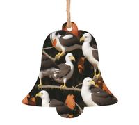Eagle on the Branch -Print Christmas Wooden Ornaments 2PCS- Handmade Eco-Friendly Hanging Decor For Tree Gifts Holiday Festivities.