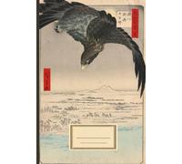 Eagle Over the Snow Lined Notebook: Vintage Bird Japanese Illustration Ruled Journal for School, Journaling, College 6"x9" Cream Pages