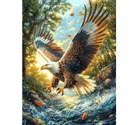 Eagle Over Waterfall 300 Piece Complete Jigsaw Puzzle Set Mitos Cuento De Hadas Teens Beginners Educational Challenge Puzzle Fans Group Play Anniversary Fathers Thick Cardboard 300 PCS