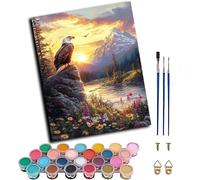 Eagle Paint by Numbers for Adults with Frame, Paint by Numbers Kits on Canvas Sunset, DIY Crafts for Adults Oil Painting Art Kits with Brushes, Home Wall Decor, Gifts for Women 40x55cm 5-6508