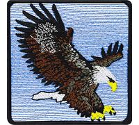 Eagle Patch Exotic Animals Wildlife Iron-on Emblem | Embroidered Artwork Conservation Gift |American Species Protection Badge Environmental Protection Nature sew on All Fabrics 70X70 mm