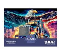 Eagle Patriot 1000 Piece Jigsaw Puzzles Eagle And Big Rig for Adults Educational Games Beautiful Decoration Difficult Challenging Male And Female Birthday 38x26cm/1000pcs Gifts