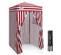 EAGLE PEAK Flex Ultra Compact 1.2mx1.2m Pop-up Canopy, Sun Shelter, Changing Room, Portable Privacy Canopy Cabana for Pool, Fashion Photoshoots, or Camping, Red/White
