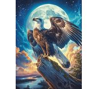 Eagle Perched Under The Moon 1000 Piece Jigsaw Puzzle for Adults Wildlife Pet Snow Day Activity Indoor Fun No Dust Pieces Great Gift for Neighbors 1000 PCS
