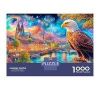 Eagle Perches by Cosmic City River 1000-Piece Jigsaw Puzzle Majestic Eagle Brainteasing Challenge for All Ages 70x50cm/1000pcs