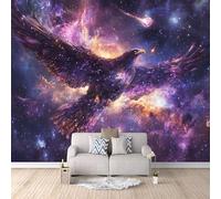 Eagle Photo Wallpaper Purple Space Galaxy Wallpaper Mural 3D Art Print, Non-Woven Wall Paper, Decoration Poster Picture Mural 500 × 280 cm / 196.8" × 110" for Living Room Bedroom
